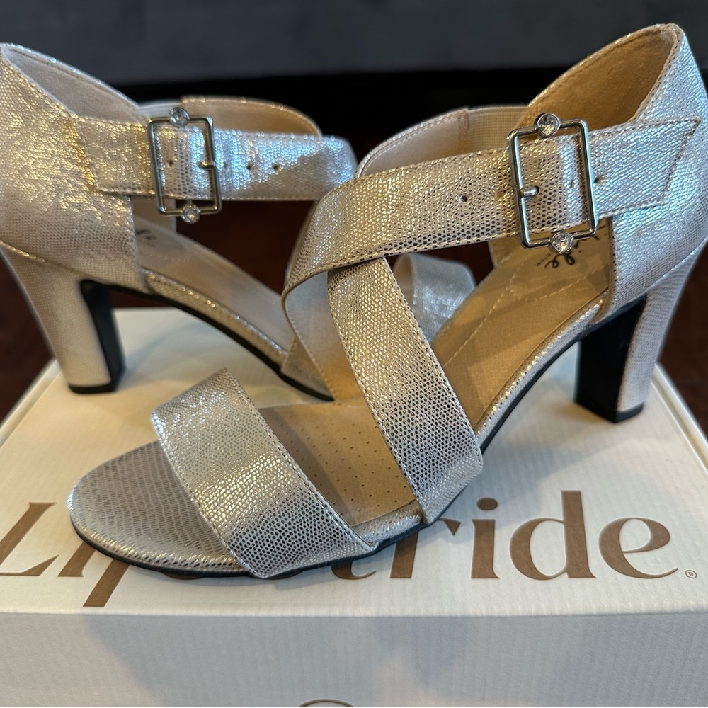 Life Stride Women's Silver Heeled Sandals